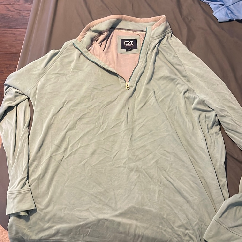Light green Cutter & Buck 3XL quarter zip shirt